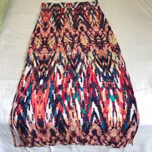 Vibrant pattern maxi skirt